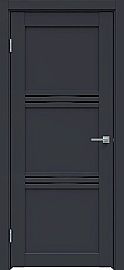 Дверь межкомнатная "Design-602" Дарк блю, стекло Лакобель черный