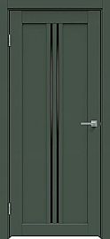 Дверь межкомнатная "Design-603" Дарк грин, стекло Лакобель чёрный