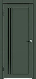 Дверь межкомнатная "Design-604" Дарк грин, стекло Лакобель черный