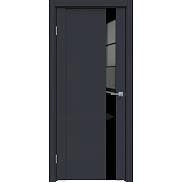 Дверь межкомнатная "Design-655" Дарк блю, стекло Лакобель черный