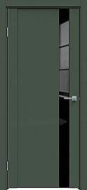 Дверь межкомнатная "Design-655" Дарк грин, стекло Лакобель черный