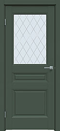 Дверь межкомнатная "Design-663" Дарк грин, стекло Ромб