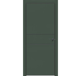 Дверь межкомнатная Design-710 Дарк грин, глухая, кромка матовая черная, каркасно-щитовая