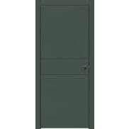 Дверь межкомнатная Design-710 Дарк грин, глухая, кромка матовая черная, каркасно-щитовая