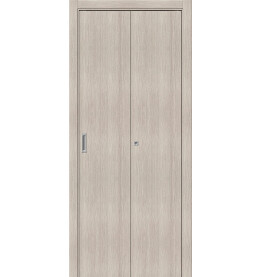 Дверь межкомнатная Браво-0 складная Экошпон, Cappuccino Melinga, глухая, каркасно-щитовая