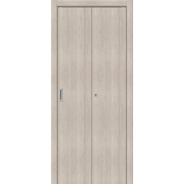 Дверь межкомнатная Браво-0 складная Экошпон, Cappuccino Melinga, глухая, каркасно-щитовая