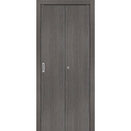 Дверь межкомнатная Браво-0 складная Экошпон, Grey Melinga, глухая, каркасно-щитовая