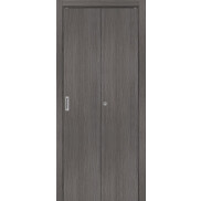 Дверь межкомнатная Браво-0 складная Экошпон, Grey Melinga, глухая, каркасно-щитовая