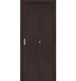 Дверь межкомнатная Браво-0 складная Экошпон, Wenge Melinga, глухая, каркасно-щитовая
