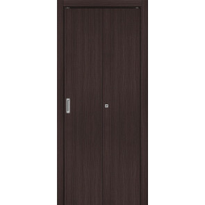 Дверь межкомнатная Браво-0 складная Экошпон Wenge Melinga, глухая, каркасно-щитовая