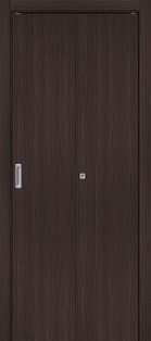 Дверь межкомнатная Браво-0 складная Экошпон Wenge Melinga, без декора, глухая, без стекла, без кромки, каркасно-щитовая