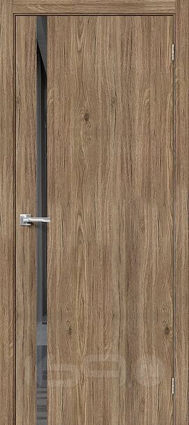 Дверь межкомнатная Браво-1.55 Экошпон Original Oak, остекленная, mirox grey, каркасно-щитовая