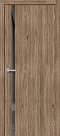 Дверь межкомнатная из эко шпона «Браво-1.55» Original Oak остекление Mirox Grey