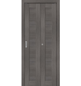 Дверь межкомнатная Браво-21 складная Экошпон, Grey Melinga, глухая, царговая
