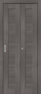 Дверь межкомнатная Браво-21 складная Экошпон, Grey Melinga, глухая, царговая