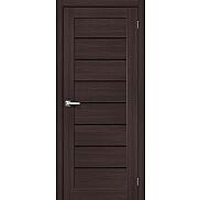 Дверь межкомнатная Браво-22 Экошпон Wenge Melinga, остекленная, black shine, царговая