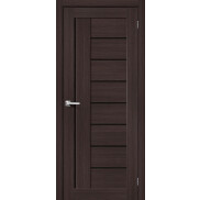 Дверь межкомнатная Браво-29 Экошпон, Wenge Melinga, остекленная, black shine, царговая