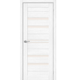 Дверь межкомнатная Браво-30 Экошпон, Snow Melinga, остекленная, magic fog, царговая