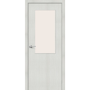 Дверь межкомнатная Браво-7 Экошпон Bianco Veralinga, остекленная, magic fog, каркасно-щитовая