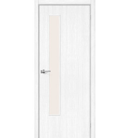 Дверь межкомнатная Браво-9 Экошпон, Snow Melinga, остекленная, magic fog, каркасно-щитовая