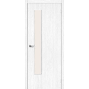 Дверь межкомнатная Браво-9 Экошпон Snow Melinga, остекленная, magic fog, каркасно-щитовая