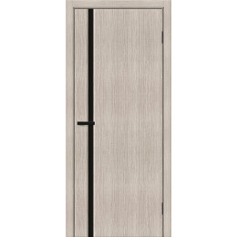 Дверь межкомнатная Мода-11 Экошпон Cappuccino Melinga, глухая, декор black shine, кромка обычная, каркасно-щитовая