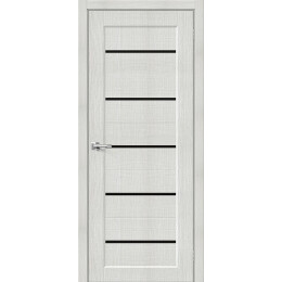 Дверь межкомнатная Мода-22 Экошпон Bianco melinga, глухая, декор black line, кромка abs, каркасно-щитовая