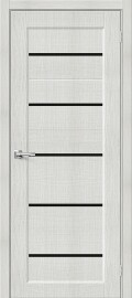 Дверь межкомнатная Мода-22 Экошпон Bianco melinga, глухая, декор black line, кромка обычная, каркасно-щитовая