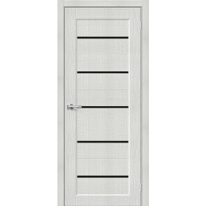 Дверь межкомнатная Мода-22 Экошпон Bianco melinga, black line, глухая, каркасно-щитовая