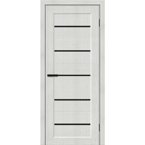 Дверь межкомнатная Мода-22 Экошпон Bianco melinga, black shine, глухая, каркасно-щитовая