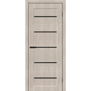 Дверь межкомнатная Мода-22 Экошпон Cappuccino Melinga, black shine, глухая, каркасно-щитовая