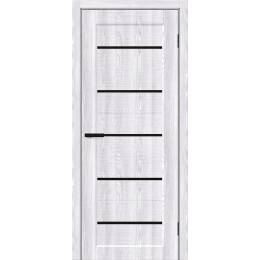 Дверь межкомнатная Мода-22 Экошпон Riviera Ice, глухая, декор black shine, кромка обычная, каркасно-щитовая