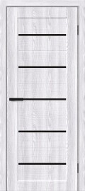 Дверь межкомнатная Мода-22 Экошпон Riviera Ice, глухая, декор black shine, кромка обычная, каркасно-щитовая