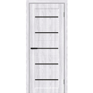 Дверь межкомнатная Мода-22 Экошпон Riviera Ice, глухая, декор black shine, кромка обычная, каркасно-щитовая