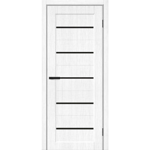 Дверь межкомнатная Мода-22 Экошпон Snow Melinga, black shine, глухая, каркасно-щитовая