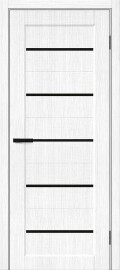Дверь межкомнатная Мода-22 Экошпон Snow Melinga, глухая, декор black shine, кромка обычная, каркасно-щитовая