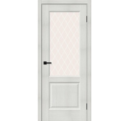 Дверь межкомнатная Неоклассик-33 Экошпон Bianco melinga, остекленная, white сrystal, филенчатая