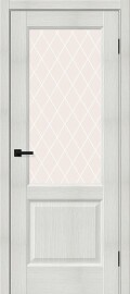 Дверь межкомнатная Неоклассик-33 Экошпон Bianco melinga, остекленная, white сrystal, филенчатая
