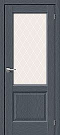 Дверь межкомнатная из эко шпона «Неоклассик-33» Stormy Wood остекление White Сrystal