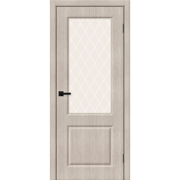 Дверь межкомнатная Скинни-13 Экошпон Cappuccino Melinga, остекленная, white сrystal, кромка обычная, скиновая