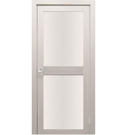 Дверь межкомнатная Z-6 Экошпон, Белая лиственница, остекленная, сатинат белый, царговая