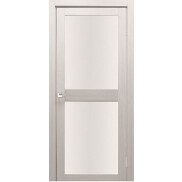 Дверь межкомнатная Z-6 Экошпон, Белая лиственница, остекленная, сатинат белый, царговая