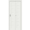 Дверь межкомнатная Браво-22 складная Эмалит, White Matt, остекленная, magic fog, царговая