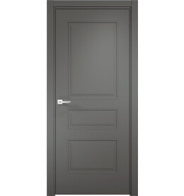 Дверь межкомнатная Ларедо-4 Эмалит, Софт графит, глухая, кромка алюминиевая в цвет полотна, каркасно-щитовая