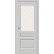 Дверь межкомнатная «Неоклассик-35» Gray Matt остекление White Сrystal