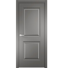 Дверь межкомнатная Орлеан-1 Эмалит, Софт графит, глухая, кромка алюминиевая в цвет полотна, каркасно-щитовая
