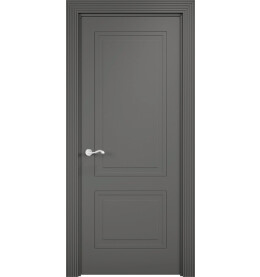 Дверь межкомнатная Париж-1 Эмалит, Софт графит, глухая, кромка алюминиевая в цвет полотна, каркасно-щитовая