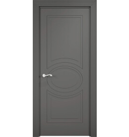 Дверь межкомнатная Париж-4 Эмалит, Софт графит, глухая, кромка алюминиевая в цвет полотна, каркасно-щитовая