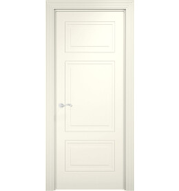 Дверь межкомнатная Париж-5 Эмалит, Софт панакота, глухая, кромка алюминиевая в цвет полотна, каркасно-щитовая