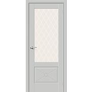 Дверь межкомнатная «Прима-13.Ф2.0.0» Grey Matt остекление White Сrystal